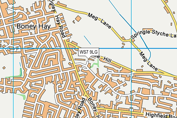 WS7 9LG map - OS VectorMap District (Ordnance Survey) WS7 9LG map - OS VectorMap District (Ordnance Survey)