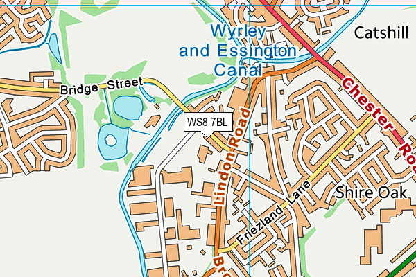 WS8 7BL map - OS VectorMap District (Ordnance Survey) WS8 7BL map - OS VectorMap District (Ordnance Survey)