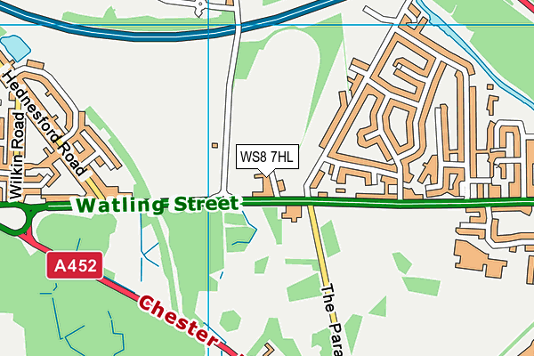 WS8 7HL map - OS VectorMap District (Ordnance Survey) WS8 7HL map - OS VectorMap District (Ordnance Survey)