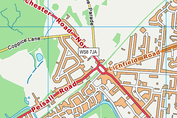 WS8 7JA map - OS VectorMap District (Ordnance Survey) WS8 7JA map - OS VectorMap District (Ordnance Survey)
