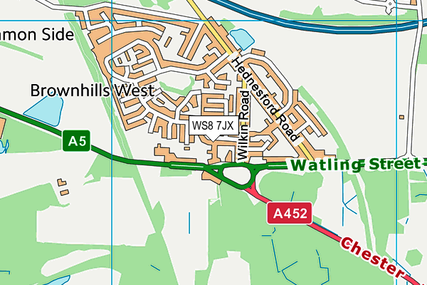 WS8 7JX map - OS VectorMap District (Ordnance Survey) WS8 7JX map - OS VectorMap District (Ordnance Survey)