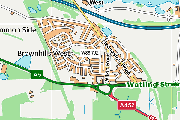 WS8 7JZ map - OS VectorMap District (Ordnance Survey) WS8 7JZ map - OS VectorMap District (Ordnance Survey)