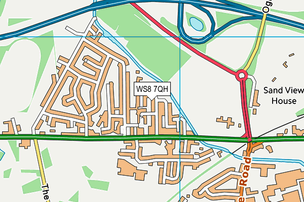 WS8 7QH map - OS VectorMap District (Ordnance Survey) WS8 7QH map - OS VectorMap District (Ordnance Survey)