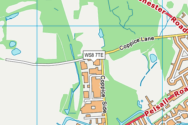 WS8 7TE map - OS VectorMap District (Ordnance Survey) WS8 7TE map - OS VectorMap District (Ordnance Survey)
