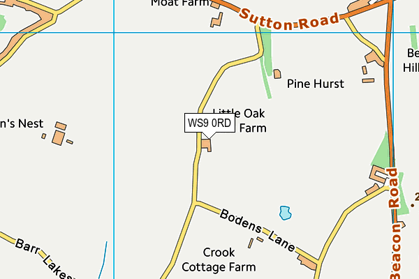 WS9 0RD map - OS VectorMap District (Ordnance Survey) WS9 0RD map - OS VectorMap District (Ordnance Survey)