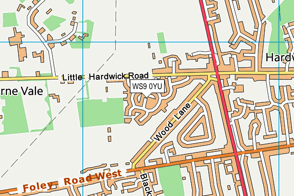 WS9 0YU map - OS VectorMap District (Ordnance Survey) WS9 0YU map - OS VectorMap District (Ordnance Survey)