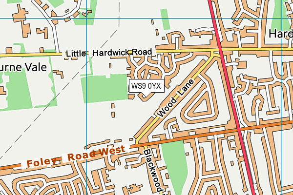 WS9 0YX map - OS VectorMap District (Ordnance Survey) WS9 0YX map - OS VectorMap District (Ordnance Survey)