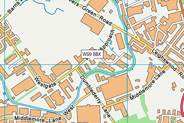 WS9 8BX map - OS VectorMap District (Ordnance Survey) WS9 8BX map - OS VectorMap District (Ordnance Survey)