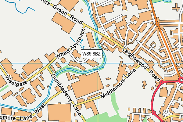 WS9 8BZ map - OS VectorMap District (Ordnance Survey) WS9 8BZ map - OS VectorMap District (Ordnance Survey)