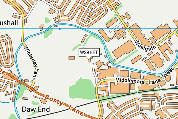 WS9 8ET map - OS VectorMap District (Ordnance Survey) WS9 8ET map - OS VectorMap District (Ordnance Survey)