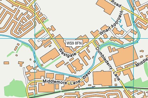 WS9 8FN map - OS VectorMap District (Ordnance Survey) WS9 8FN map - OS VectorMap District (Ordnance Survey)