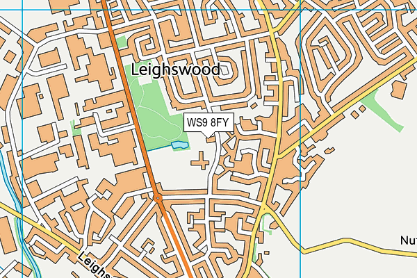 WS9 8FY map - OS VectorMap District (Ordnance Survey) WS9 8FY map - OS VectorMap District (Ordnance Survey)
