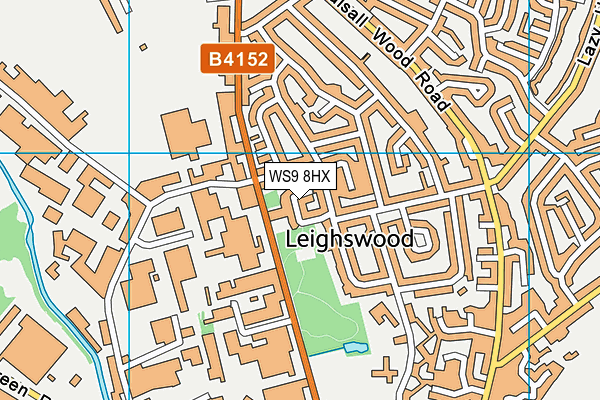WS9 8HX map - OS VectorMap District (Ordnance Survey) WS9 8HX map - OS VectorMap District (Ordnance Survey)