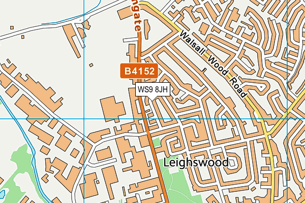 WS9 8JH map - OS VectorMap District (Ordnance Survey) WS9 8JH map - OS VectorMap District (Ordnance Survey)