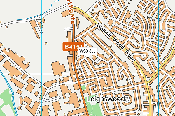 WS9 8JJ map - OS VectorMap District (Ordnance Survey) WS9 8JJ map - OS VectorMap District (Ordnance Survey)