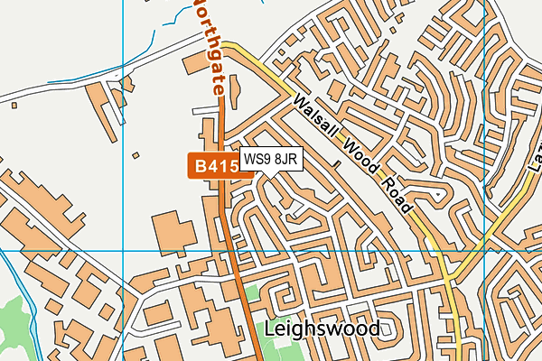 WS9 8JR map - OS VectorMap District (Ordnance Survey) WS9 8JR map - OS VectorMap District (Ordnance Survey)
