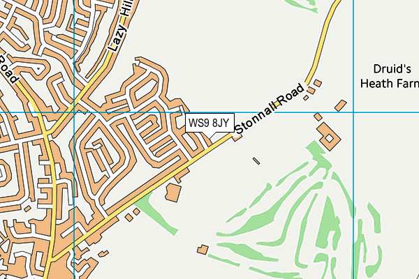 WS9 8JY map - OS VectorMap District (Ordnance Survey) WS9 8JY map - OS VectorMap District (Ordnance Survey)
