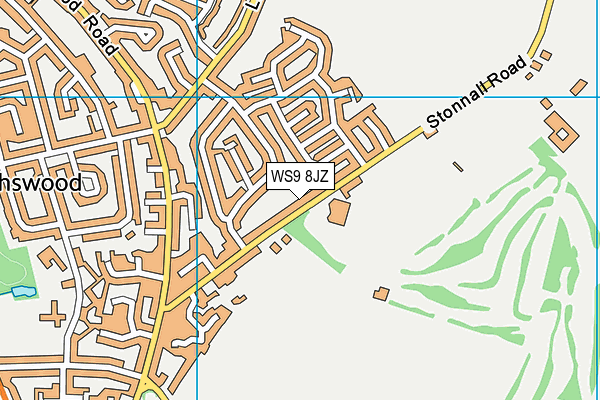 WS9 8JZ map - OS VectorMap District (Ordnance Survey) WS9 8JZ map - OS VectorMap District (Ordnance Survey)