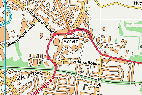 WS9 8LT map - OS VectorMap District (Ordnance Survey) WS9 8LT map - OS VectorMap District (Ordnance Survey)