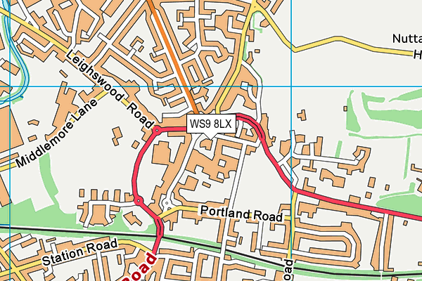 WS9 8LX map - OS VectorMap District (Ordnance Survey) WS9 8LX map - OS VectorMap District (Ordnance Survey)