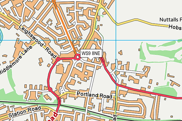 WS9 8NE map - OS VectorMap District (Ordnance Survey) WS9 8NE map - OS VectorMap District (Ordnance Survey)
