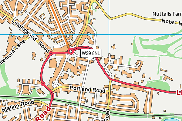 WS9 8NL map - OS VectorMap District (Ordnance Survey) WS9 8NL map - OS VectorMap District (Ordnance Survey)