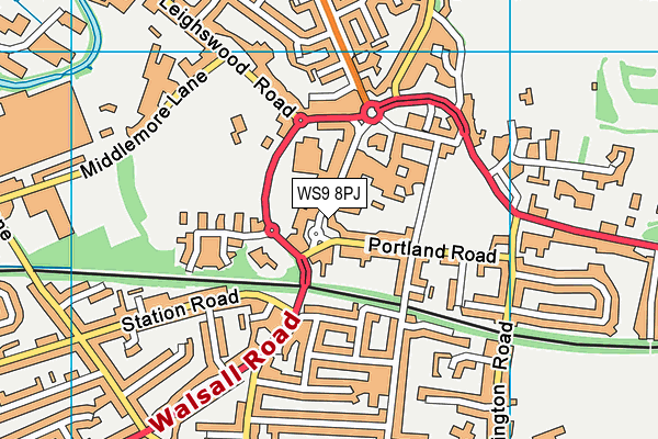 WS9 8PJ map - OS VectorMap District (Ordnance Survey) WS9 8PJ map - OS VectorMap District (Ordnance Survey)