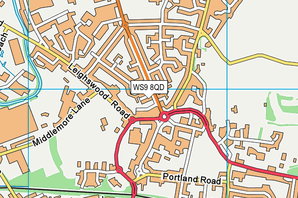 WS9 8QD map - OS VectorMap District (Ordnance Survey) WS9 8QD map - OS VectorMap District (Ordnance Survey)