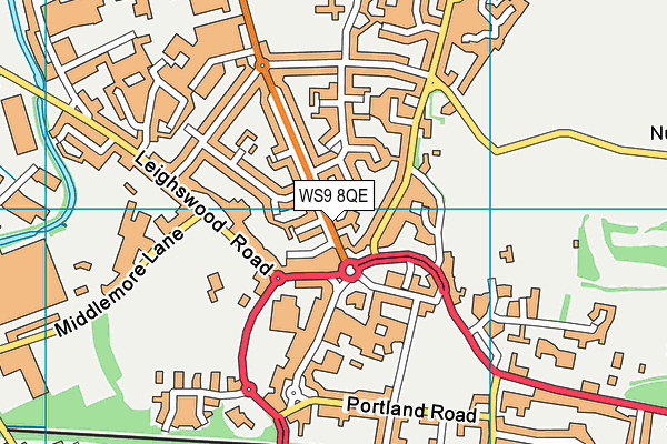 WS9 8QE map - OS VectorMap District (Ordnance Survey)