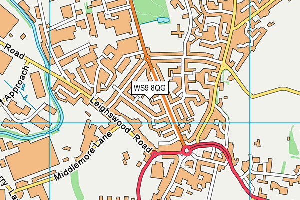 WS9 8QG map - OS VectorMap District (Ordnance Survey) WS9 8QG map - OS VectorMap District (Ordnance Survey)