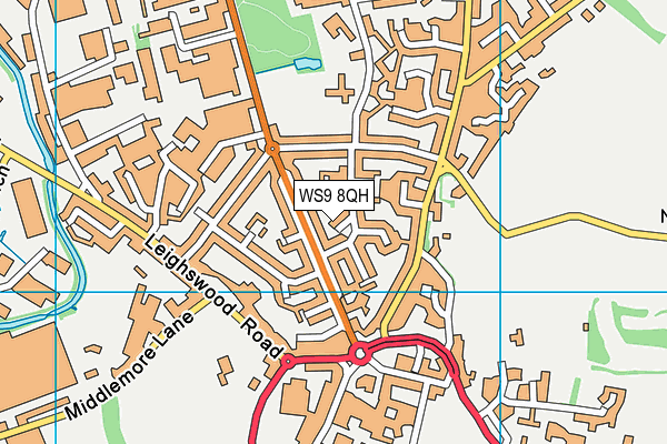 WS9 8QH map - OS VectorMap District (Ordnance Survey) WS9 8QH map - OS VectorMap District (Ordnance Survey)