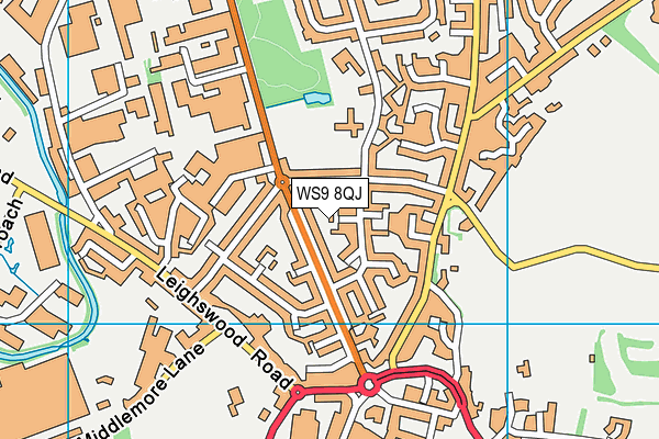 WS9 8QJ map - OS VectorMap District (Ordnance Survey) WS9 8QJ map - OS VectorMap District (Ordnance Survey)
