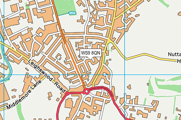 WS9 8QN map - OS VectorMap District (Ordnance Survey) WS9 8QN map - OS VectorMap District (Ordnance Survey)