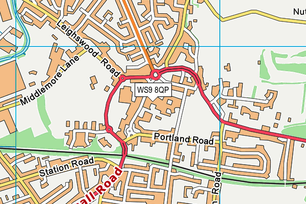 WS9 8QP map - OS VectorMap District (Ordnance Survey) WS9 8QP map - OS VectorMap District (Ordnance Survey)