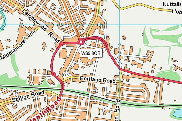 WS9 8QR map - OS VectorMap District (Ordnance Survey) WS9 8QR map - OS VectorMap District (Ordnance Survey)