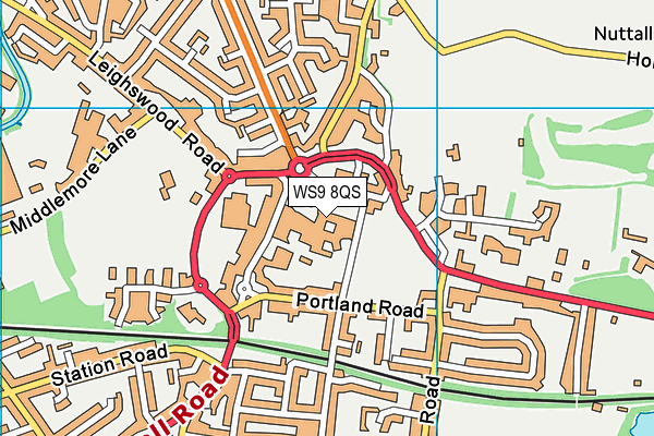 WS9 8QS map - OS VectorMap District (Ordnance Survey) WS9 8QS map - OS VectorMap District (Ordnance Survey)