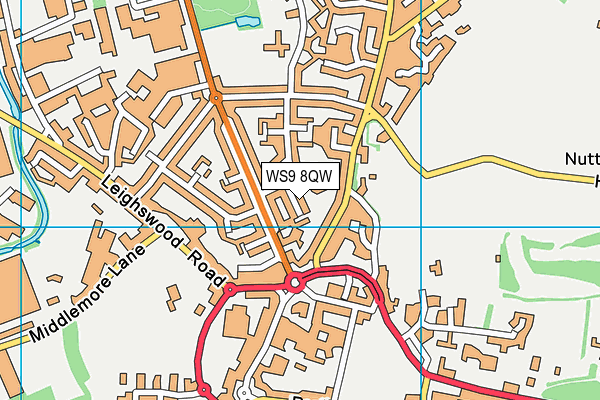 WS9 8QW map - OS VectorMap District (Ordnance Survey) WS9 8QW map - OS VectorMap District (Ordnance Survey)