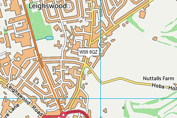 WS9 8QZ map - OS VectorMap District (Ordnance Survey) WS9 8QZ map - OS VectorMap District (Ordnance Survey)