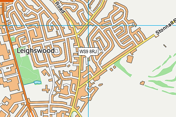 WS9 8RJ map - OS VectorMap District (Ordnance Survey) WS9 8RJ map - OS VectorMap District (Ordnance Survey)