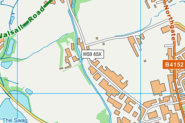 WS9 8SX map - OS VectorMap District (Ordnance Survey) WS9 8SX map - OS VectorMap District (Ordnance Survey)