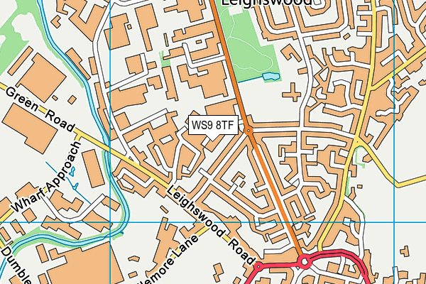 WS9 8TF map - OS VectorMap District (Ordnance Survey) WS9 8TF map - OS VectorMap District (Ordnance Survey)