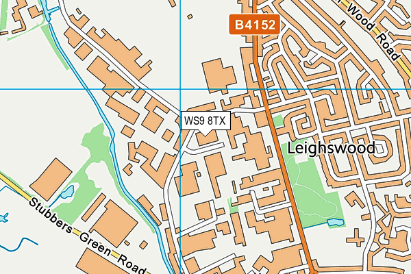 WS9 8TX map - OS VectorMap District (Ordnance Survey) WS9 8TX map - OS VectorMap District (Ordnance Survey)