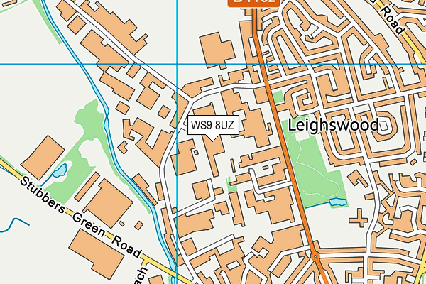 WS9 8UZ map - OS VectorMap District (Ordnance Survey) WS9 8UZ map - OS VectorMap District (Ordnance Survey)