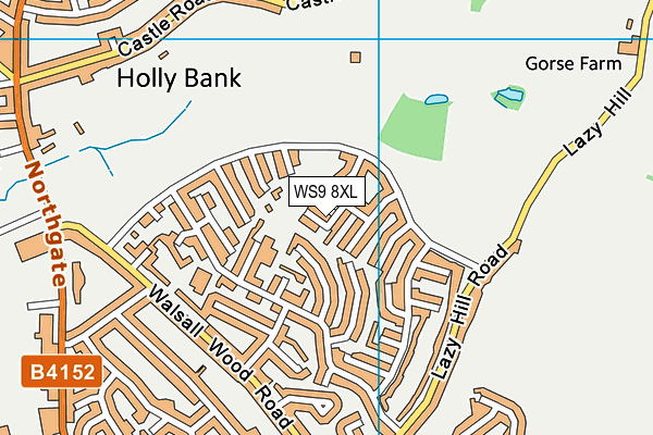 WS9 8XL map - OS VectorMap District (Ordnance Survey) WS9 8XL map - OS VectorMap District (Ordnance Survey)