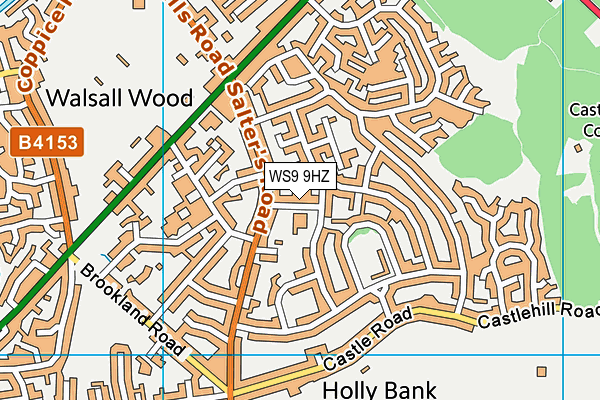 WS9 9HZ map - OS VectorMap District (Ordnance Survey) WS9 9HZ map - OS VectorMap District (Ordnance Survey)
