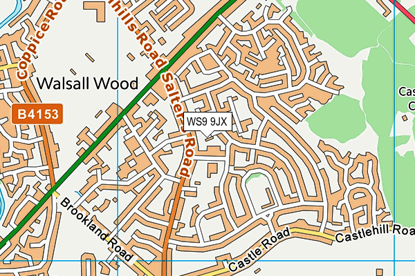 WS9 9JX map - OS VectorMap District (Ordnance Survey) WS9 9JX map - OS VectorMap District (Ordnance Survey)