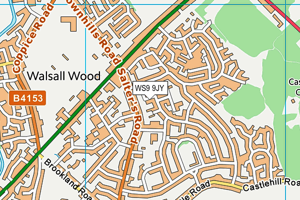 WS9 9JY map - OS VectorMap District (Ordnance Survey) WS9 9JY map - OS VectorMap District (Ordnance Survey)