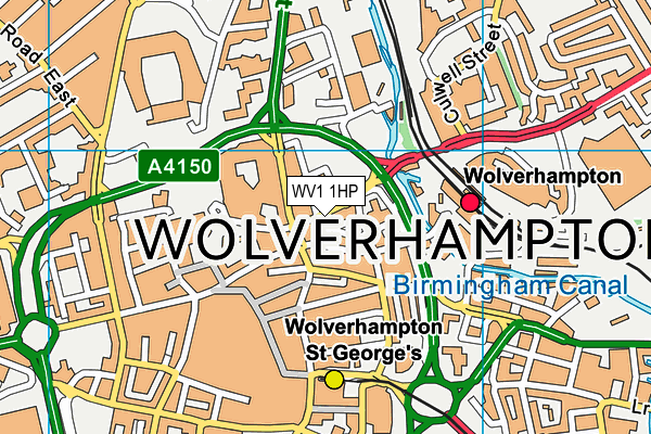 WV1 1HP map - OS VectorMap District (Ordnance Survey)