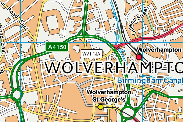 WV1 1JA map - OS VectorMap District (Ordnance Survey)