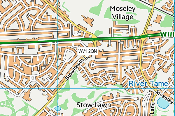WV1 2QN map - OS VectorMap District (Ordnance Survey)